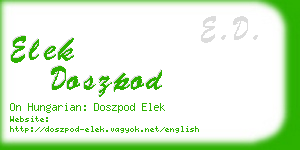 elek doszpod business card